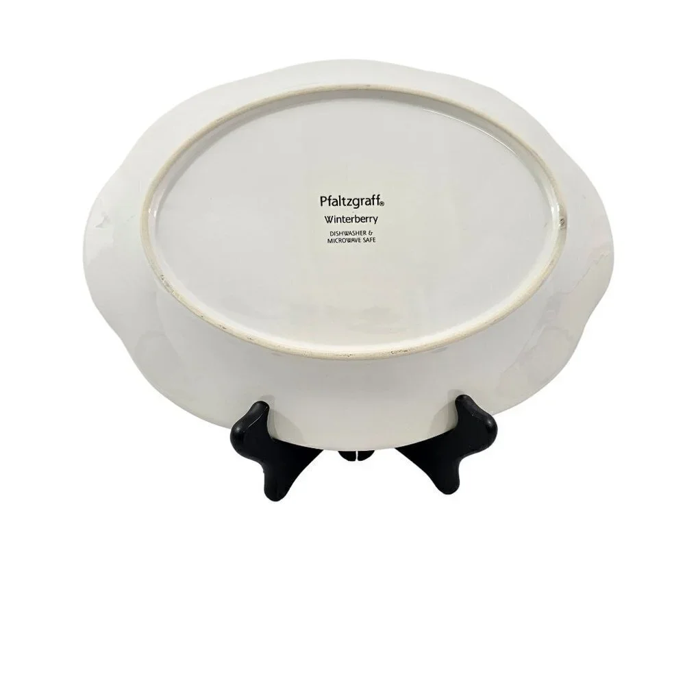 Pfaltzgraff Winterberry Oval Ceramic BLESS THIS HOUSE Holly Platter Plate